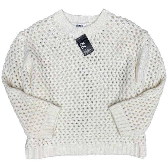 NWT Women's RITA‎ ORA Open Weave Sweater Cream Wool Alpaca | Size XL (14-16) - Picture 1 of 12